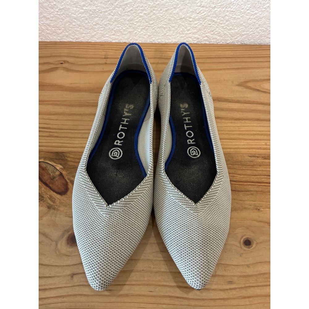 Rothy's The Point Shoe Women Size 9.5 Light Gray Removable Insoles Washable